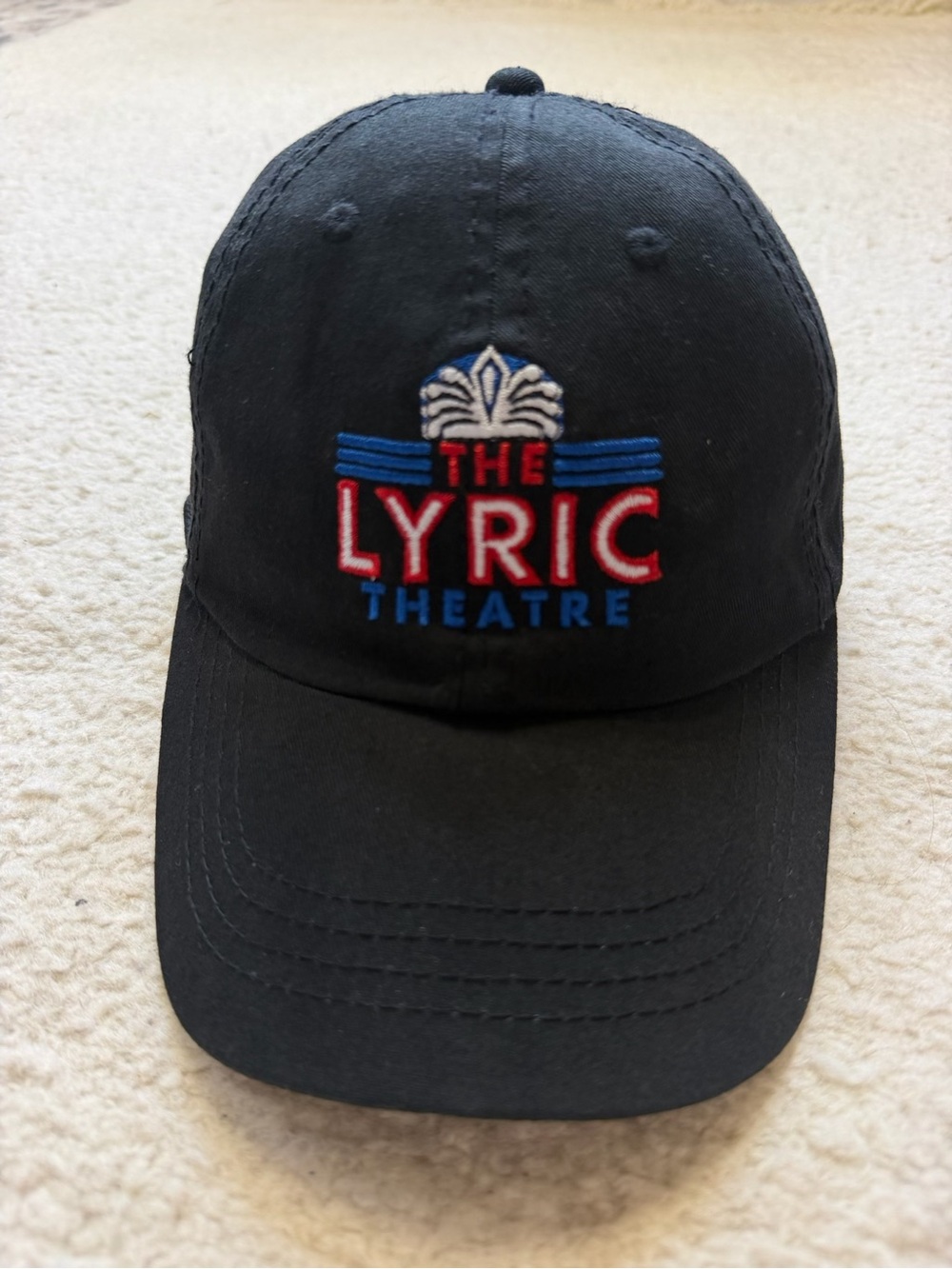 Vintage The Lyric Theatre Black Baseball Cap Made in USA Theater Hat